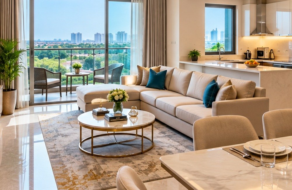 Serviced apartment living room