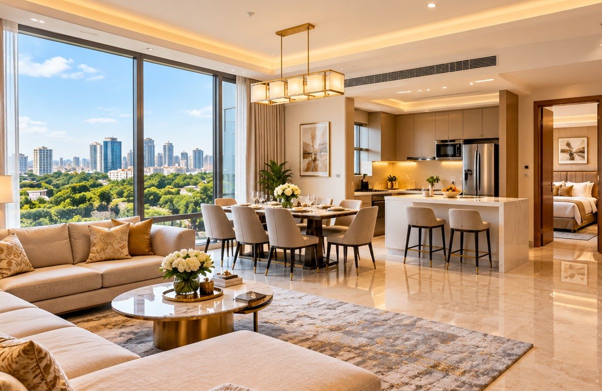 Premium serviced apartment interior in Bengaluru