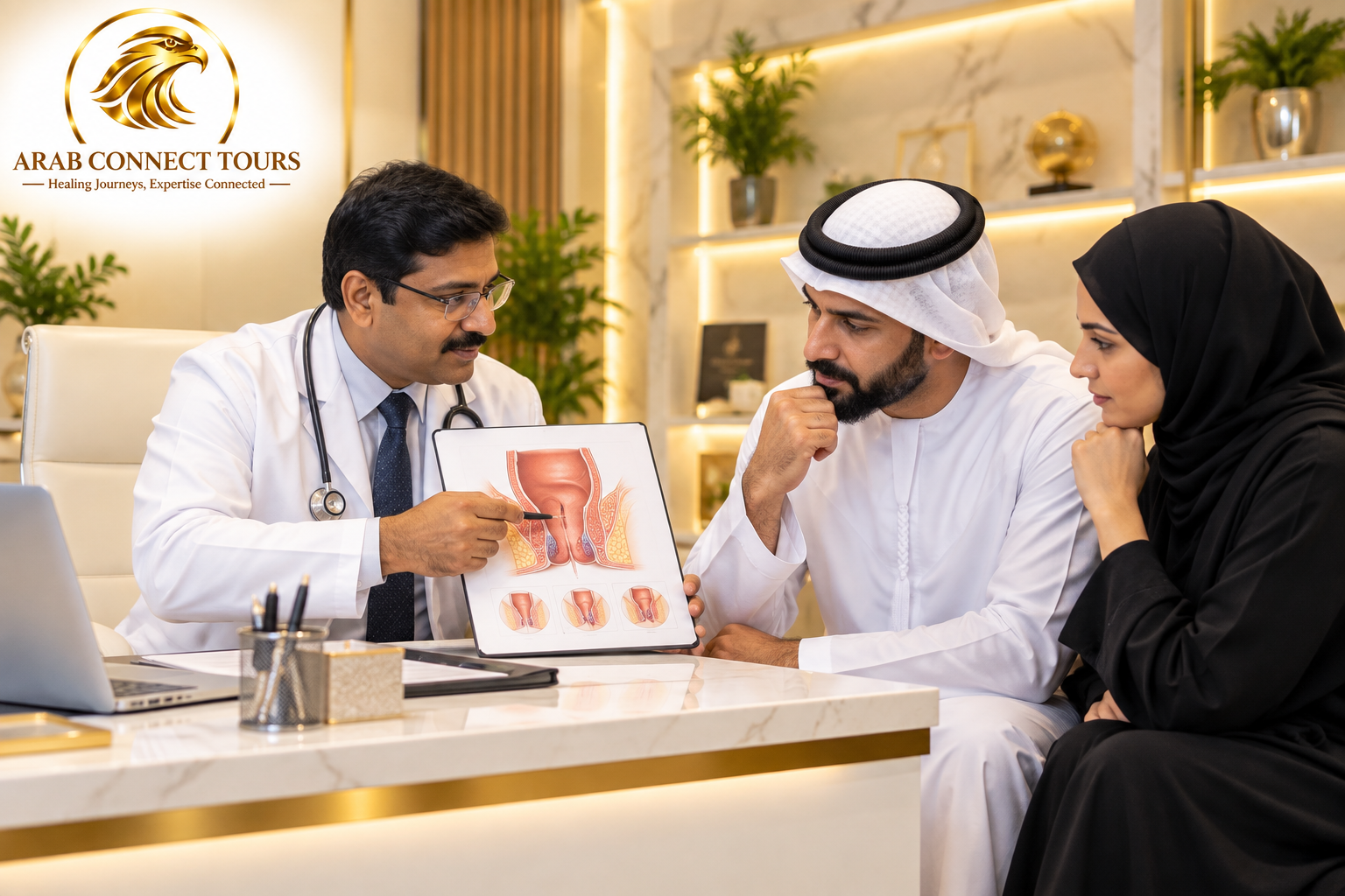 Doctor consulting patient - Piles care